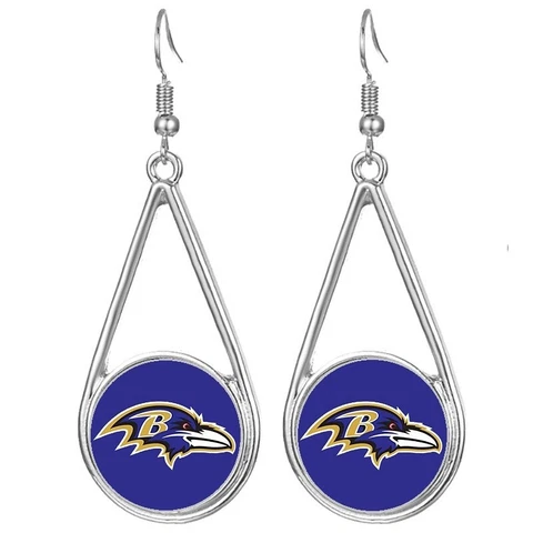Baltimore Ravens Womens Silver Drop Dangle Earrings w Gift Pkg D29 Cover