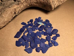 Genuine Atlantic Ocean Sea Glass 50 Blue Pieces #86 HTF - Picture 1 of 3