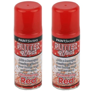 2 x spray colore effetto glitter rosso possono dipingere artigianato creativo decorativo 200 ml - Foto 1 di 1