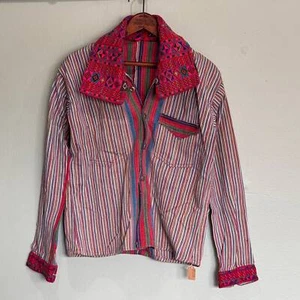 Tejido a Mano Vintage Textiles Guatemaltecos Todos Santos Guatemala Botón Camisa Traje - Imagen 1 de 10