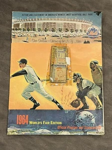 1964 NY Mets Official Program and Scorecard VG w/Ticket Stub Worlds Fair Edition - Picture 1 of 2