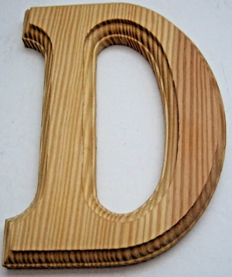 Деревянная монограмма с буквой D 6 дюймов инициал скошенный незаконченный - Изображение 1 из 3