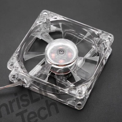 Clear USB PC Computer Clear Case Cooling Fan Cooler 4-LED Light 80*80*25mm 5 NDG - Image 1 of 4