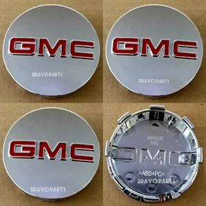 GMC 83mm CHROME CENTER CAPS 2014-2019 Sierra Limited & Yukon + XL 20" 22" WHEELS - Picture 1 of 2
