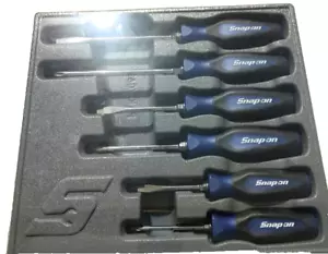 NEW Snap-on™ Instinct Power Blue Soft Handled 6-piece Screwdriver SET SGDX60BMB - Picture 1 of 3