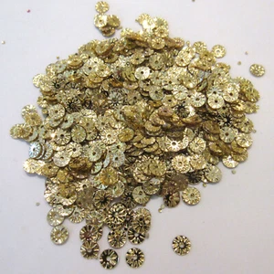 Gold Sunburst/Starburst/Münzen 5 mm Pailletten ~ 500/~2000 Stück lose - Bild 1 von 2