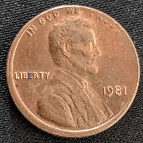 1981 P Lincoln Memorial Penny Error MAD Misaligned Die Obverse / Off Center Cover