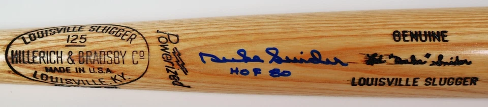 Duke Snider Autographed/Inscribed "HOF 80" Louisville Slugger Bat w/ JSA COA - Image 1 of 3