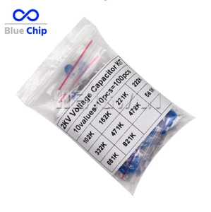100pcs 2KV High Voltage Ceramic Capacitor Assortment Kit DIY 10Values X 10pcs - Picture 1 of 6