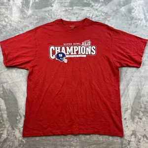 New York Giants Super Bowl XLII Champions T-Shirt XL Red Reebok Y2K NFL - Picture 1 of 7
