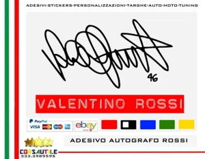 2x Valentino Rossi Adesivo Prespaziato vinile Autografo 15x9 cm Senza Fondo - Picture 1 of 3