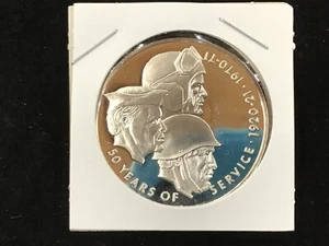Franklin Mint 1971 discapacitados veteranos estadounidenses 50 años .999 medalla de plata B0446 - Imagen 1 de 10