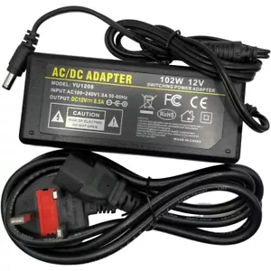 12V 8A 96W Power Supply AC DC Adapter For LED Strip Lights Monitor CCTV Camera - Picture 1 of 9