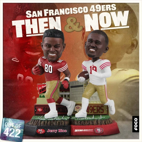 JERRY RICE & DEEBO SAMUEL San Francisco 49ers NFL “Now & Then” Bobblehead NIB! Cover
