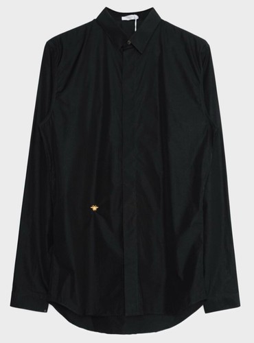 Camicia uomo Dior con ricamo ape tono oro taglia EU 40 US 15 75 MSRP $1.000