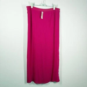 American Eagle Deadstock Mini Plissee Maxi Rock Gr. L Hot Pink Chiffon Pull On - Bild 1 von 13