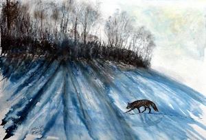 Jagdkunst ,Jagdmaler, Jagd, Jagdgemälde, Fuchs, Fox, Rotfuchs - Bild 1 von 1
