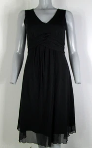 Jacqui E: Black Net Fit & Flare Party/Office Dress - Size S - Picture 1 of 5