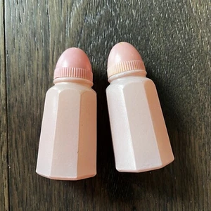 Coctelera de sal pimienta pintada al fuego rosa vintage HAZEL ATLAS platonita octogonal - Imagen 1 de 5