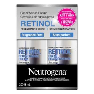 Crema Regeneradora Reparadora Rápida de Arrugas Neutrogena, Sin Fragancia, 2 x 48 ml Foto 1 de 2