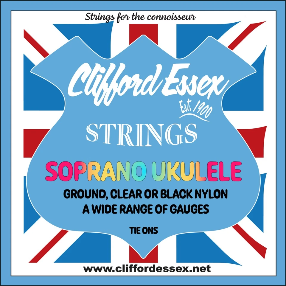 CLIFFORD ESSEX SOPRANO UKULELE. VARIOUS GAUGES TUNED GCEA, ADF#B or GDAE - Изображение 1 из 1