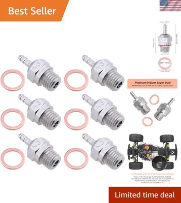 Durable Platinum/Iridium Glow Plug 8mm for Nitro RC Engines - 6 Count - Image 1 of 4