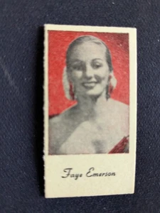 Tarjeta Peerless Scales 1945 roja/negra - Faye Emerson (EX) - Imagen 1 de 3