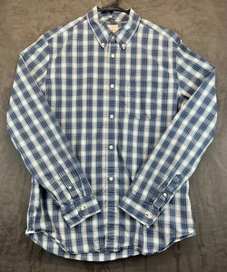 GAP Lived In Button Up Dress Shirt - Mens Large - Blue & Green Plaid (4037) - Picture 1 of 11