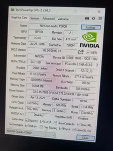 Nvidia Quadro P5000 16GB GDDR5X PCIe 3.0x16 4xDP 1xDVI - Picture 1 of 6