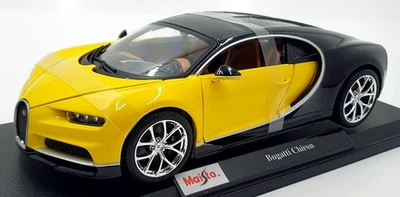 Maisto 1/18 Scale Diecast 46629 - Bugatti Chiron - Yellow/Black - Image 1 of 4