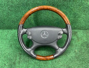 2003-2009 Mercedes R230 Sl600 SL500 Steering Wheel Walnut Wood Black OEM - Foto 1 di 13