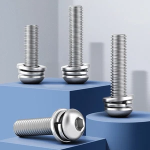 Round Head Hexagon Socket Machine Screws & Washers 304 Stainless Steel M2.5-M8 - Picture 1 of 6