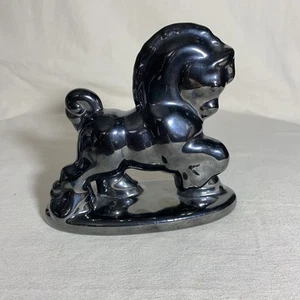 Vintage MCM Haeger Keramik Pferd Pony Figur schwarze Glasur - Bild 1 von 19