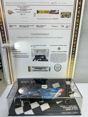 Fernando Alonso Signed Alpine A521 Qatar GP 2021 1/43 + COA - Image 1 of 4