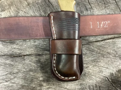 Leather Folding Pocket Knife Sheath Buck 110  Size  (Sheath Only) - Image 1 of 4