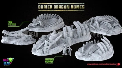 Star Wars Legion 3d printed - Krayt Dragon Bone Large Terrain Set - Resin - Image 1 of 4