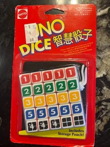 Chinese Writing on Package UNO Dice Game 1996 With Storage Pouch Mattel 41028 - Picture 1 of 4