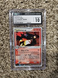 Pokémon TCG Typhlosion EX Sandstorm Holo Card 99/100 EX Rare CGC 10 - Picture 1 of 2