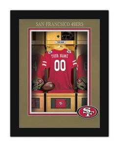 San Francisco 49ers Personalized Locker Room Print Football FRAMED 14x18 - Picture 1 of 1