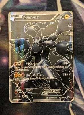 Zekrom 114/114 Black White Base 2011 Full Art Ultra Rare Holo Card Damaged DMG - Image 1 of 2