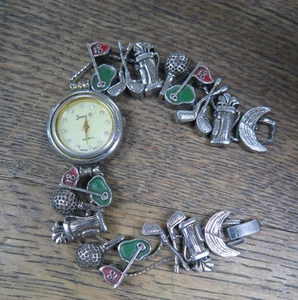 VINTAGE JENNIE B DAMEN GOLFSCHLÄGER CHARM UHR - BRAUCHT BATTERIE - Bild 1 von 13