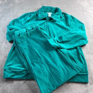 DD Lifestyle Velour 2 Pc Track Leisure Set In Teal Blue Size 2XL Casual NWOT - Picture 1 of 16
