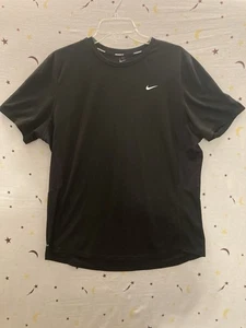 Nike Shirt Herren Größe L Schwarz Dri-Fit Kurzarm Sport Training Laufshirt - Bild 1 von 8