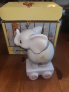 Precious Moments Birthday Train Age 4 Elephant Porcelain Figurine New 15970 - Picture 1 of 8