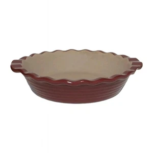 Pampered Chef Preiselbeere glasiertes Steinzeug 9" x 1,5" überbackene Kuchenplatte Tortenform - Bild 1 von 13