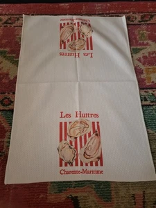 16x11 Neu ohne Etikett Polyester Geschirrtuch Meer Strand Küche Chic Les Huitres Maritim - Bild 1 von 2
