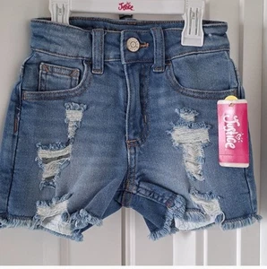 Justice Girl's Mini Mom Distressed Short Lace Pocket. Size 6 NWT - Picture 1 of 2