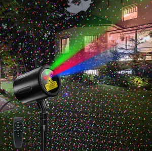 Laser Projector Lights Outdoor, Moving Red Green Blue 3 Color Starry Lights Show - Picture 1 of 7