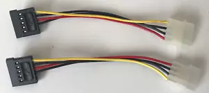 IDE/MOLEX 4 PIN MALE TO SERIAL ATA SATA 15 PIN FEMALE POWER ADAPTER CABLE - Picture 1 of 3