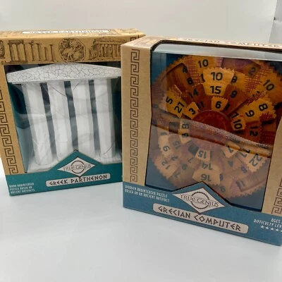 True Genius Wood 3D Puzzle Brainteaser Greek Parthenon Grecian Computer Set of 2 - Image 1 of 4